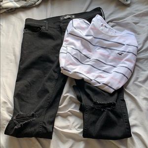 A bundle with a hollister shirt and jeans
